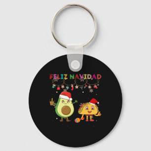 Llavero Feliz Navidad Aguacate Tacos Mexicano Chris Hispan