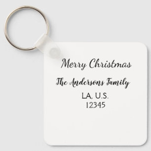 Llavero Feliz Navidad añadir nombre de familia dirección n