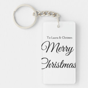 Llavero Feliz Navidad añadir nombre de texto personalizado