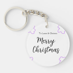 Llavero Feliz Navidad añadir nombre de texto personalizado