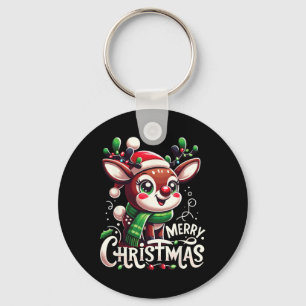 Llavero Feliz Navidad Árbol de renos ilumina familia de Na