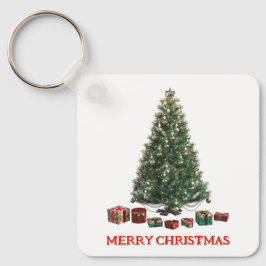 Llavero Feliz Navidad. Árbol (diseño 1) con regalos