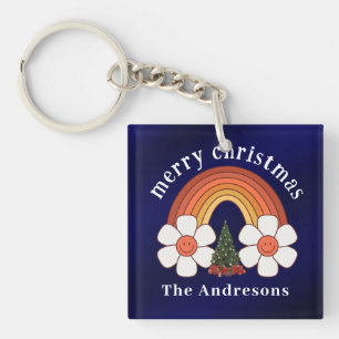 Llavero Feliz Navidad Arcoiris personalizado