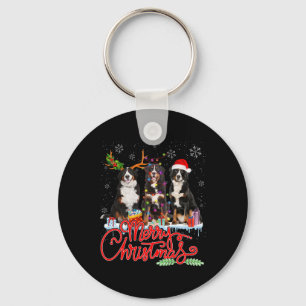 Llavero Feliz Navidad Bernese Montaña Santa Reindeer Li