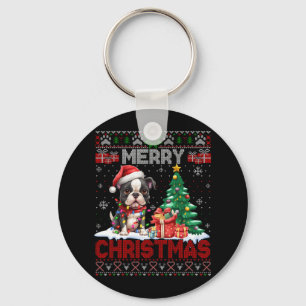 Llavero Feliz Navidad Boston Terrier Perro Amantes Ugly Xm