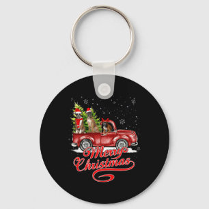 Llavero Feliz Navidad Boxer perros Santa Reindeer Red Truc