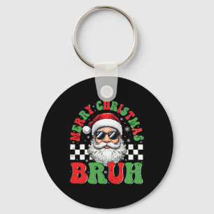 Llavero Feliz Navidad Bruh Funny Santa Claus Retro Hombres