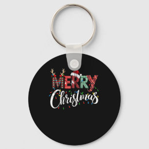 Llavero Feliz Navidad Búfalo Negro Y Blanco Para