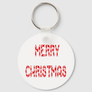 Llavero Feliz Navidad Candy Cane Font