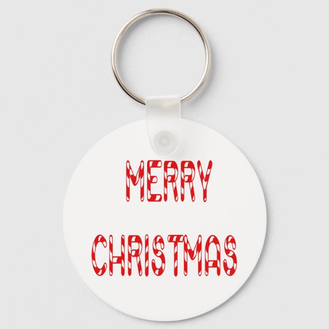 Llavero Feliz Navidad Candy Cane Font (Anverso)