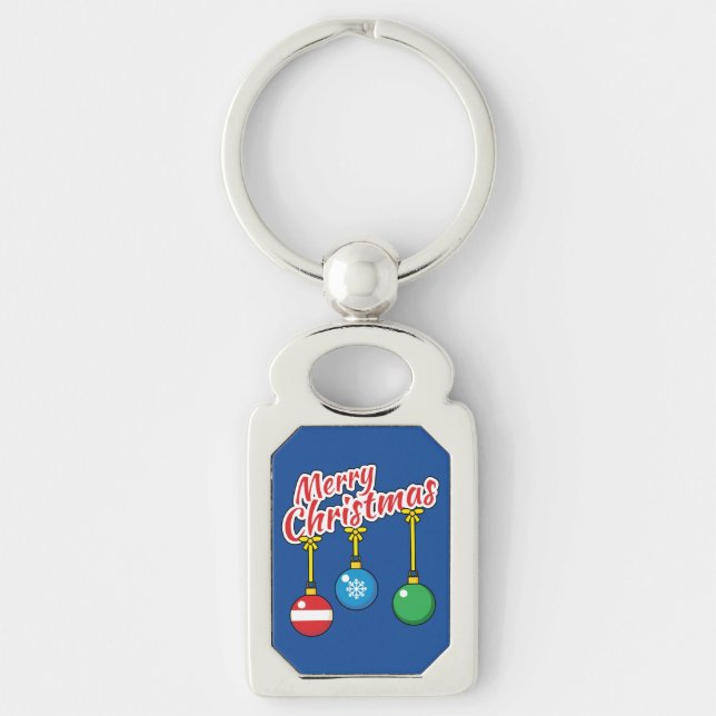 Llavero Feliz Navidad con Bolas Colgantes (Anverso)