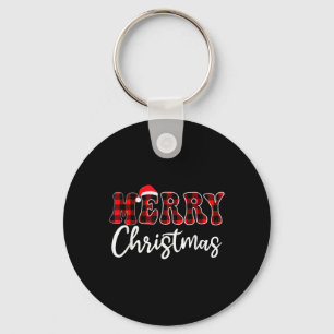 Llavero Feliz Navidad Con Familia Jugada Negra Y Roja