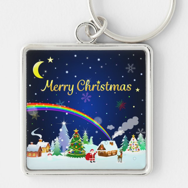 Llavero Feliz Navidad con la luna creciente (Frente)