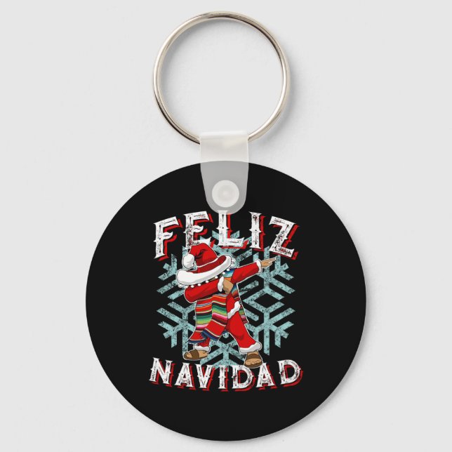 Llavero Feliz Navidad Dabbing Navidad Sombrero (Anverso)