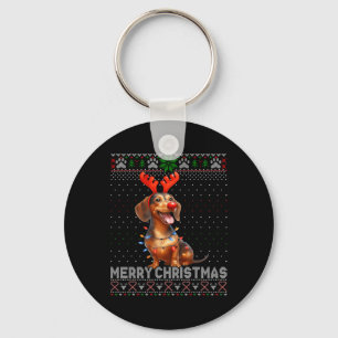 Llavero Feliz Navidad Dachshund Dog Lover Navidades feos