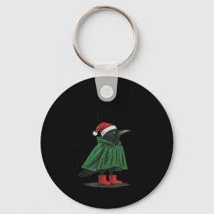Llavero Feliz Navidad de cuervo negro divertido F-caw-f