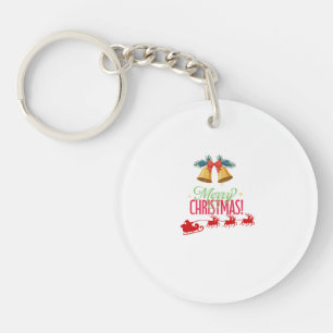 Llavero Feliz Navidad – Diseño de Trineo de Santa y Campan