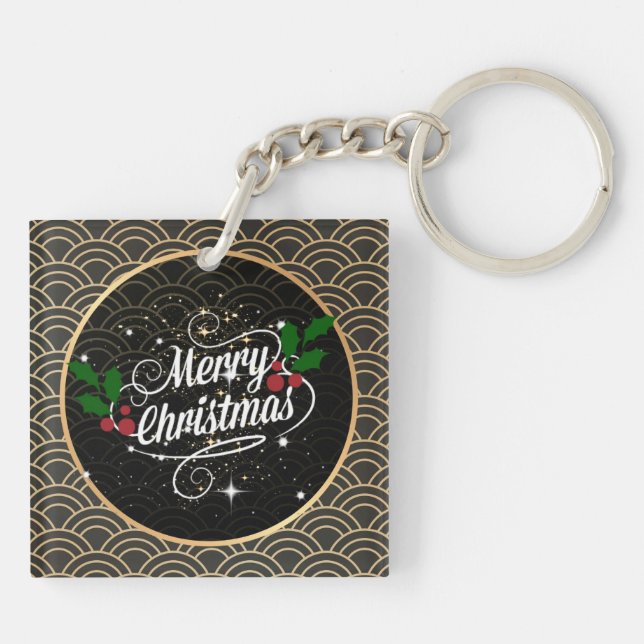 Llavero Feliz Navidad, diseño popular (Atrás)