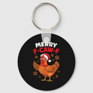 Llavero Feliz Navidad divertida Santa Pollo