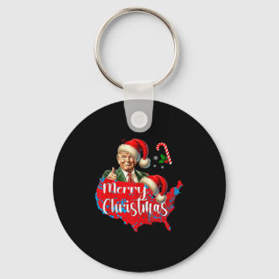 Llavero Feliz Navidad Donald Trump Mapa de Cobertura Roja