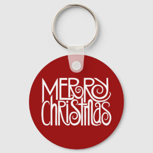 Llavero Feliz Navidad en blanco