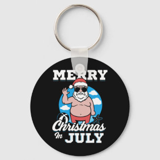 Llavero Feliz Navidad En Julio Divertido Santa 