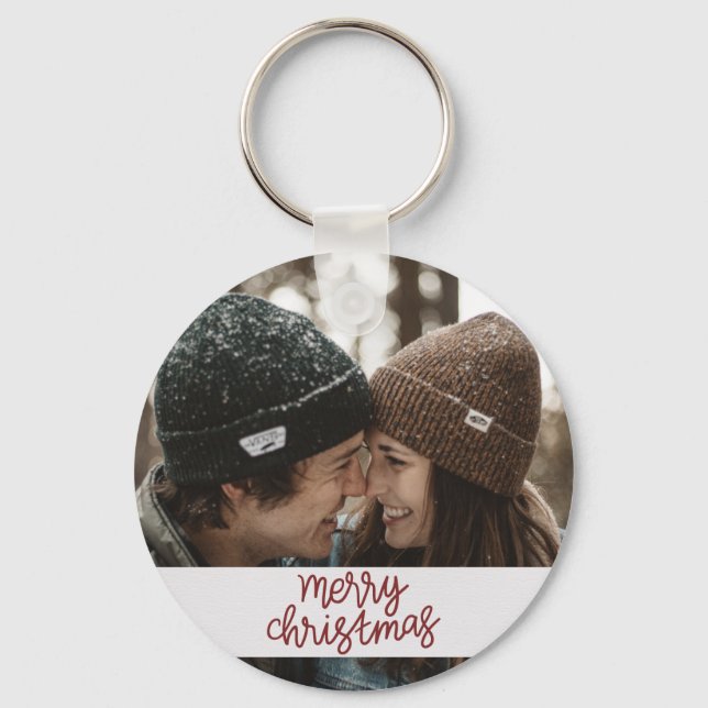Llavero Feliz Navidad en pareja de invierno (Anverso)