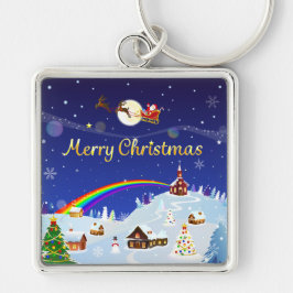 Llavero Feliz Navidad en plena luna