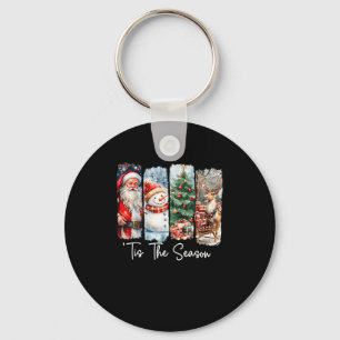 Llavero Feliz Navidad Es La Temporada Santa Muñeco de Niev