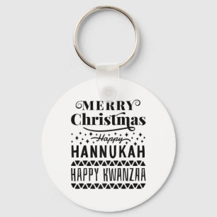 Llavero Feliz Navidad Feliz Hanukkah Feliz Kwanzaa