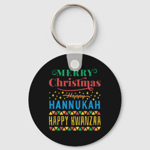 Llavero Feliz Navidad Feliz Hanukkah Feliz Kwanzaa 8