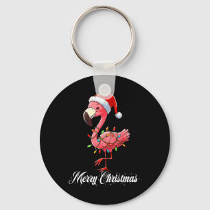 Llavero Feliz Navidad Flamingo Santa Fa La La Mingo C