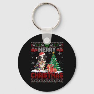 Llavero Feliz Navidad Frontera Collie Dog Amantes de la Na
