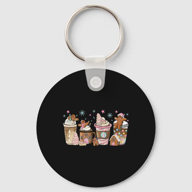 Llavero Feliz Navidad Gingerbread Cookie Café Cups Lat (Anverso)