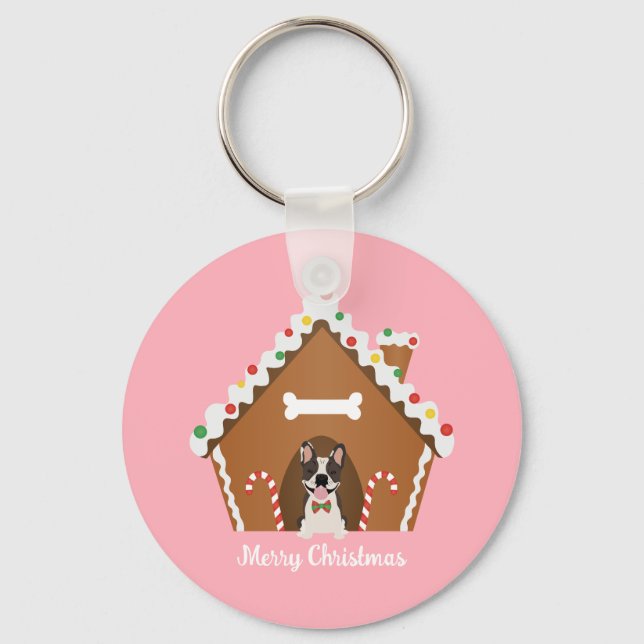 Llavero Feliz Navidad Gingerbread Dog House (Anverso)