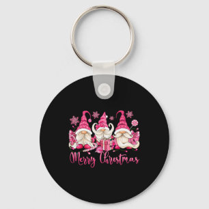 Llavero Feliz Navidad Gnome Rosado Navidad Familia Matanza
