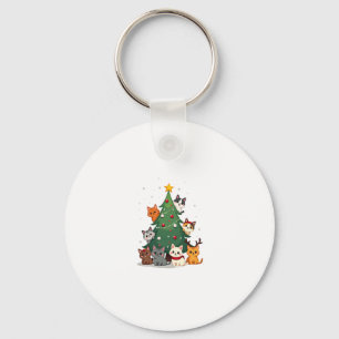 Llavero Feliz Navidad Gracioso Árbol de Navidad Cats Navid