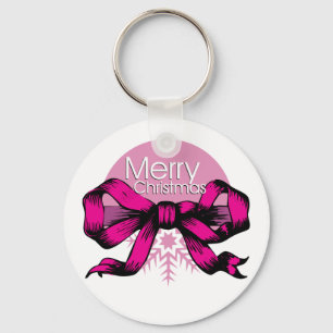 Llavero Feliz Navidad Lazo Rosa