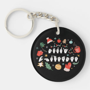 Llavero Feliz Navidad - Lenguaje de Rótulo americano ASL I