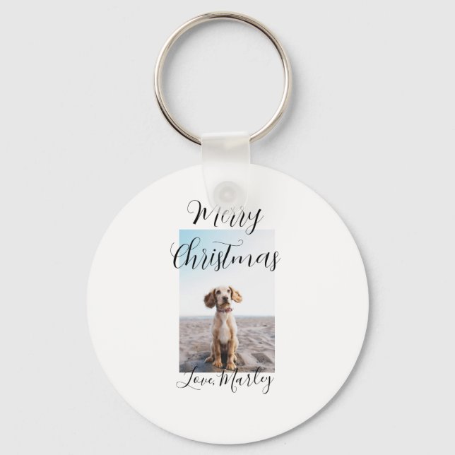Llavero Feliz Navidad mascota perro gato foto regalos de v (Anverso)