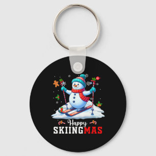 Llavero Feliz Navidad Muñeco de Nieve Esquí Jugador Navide