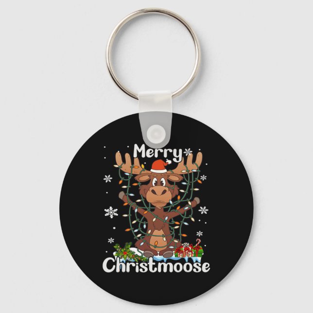 Llavero Feliz Navidad Navidades Moose Xmas Tree Lights (Anverso)