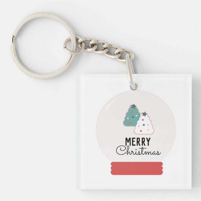 Llavero Feliz Navidad Nieve Globe Cookie (Frente)
