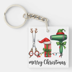 Llavero Feliz Navidad Peluquero Festivo Estilista Navidad