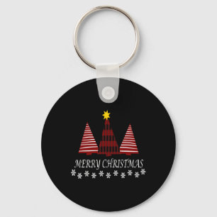 Llavero Feliz Navidad Plaid Tree Snowflake Navidad Fiesta 