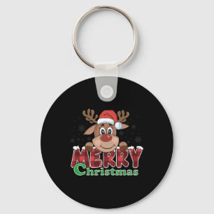 Llavero Feliz Navidad Reindeer Nochebuena Niños de familia