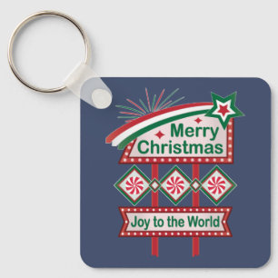 Llavero Feliz Navidad Retro Marquee - Alegría al mundo