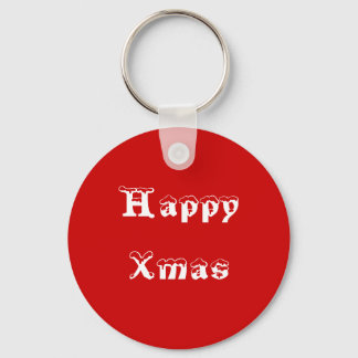 Llavero Feliz Navidad. Rojo y Blanco. Personalizado