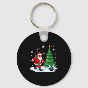 Llavero Feliz Navidad Santa Amantes del Deporte de Bolos