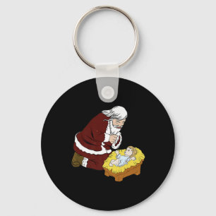 Llavero Feliz Navidad Santa Claus Arrodillado Con Por 